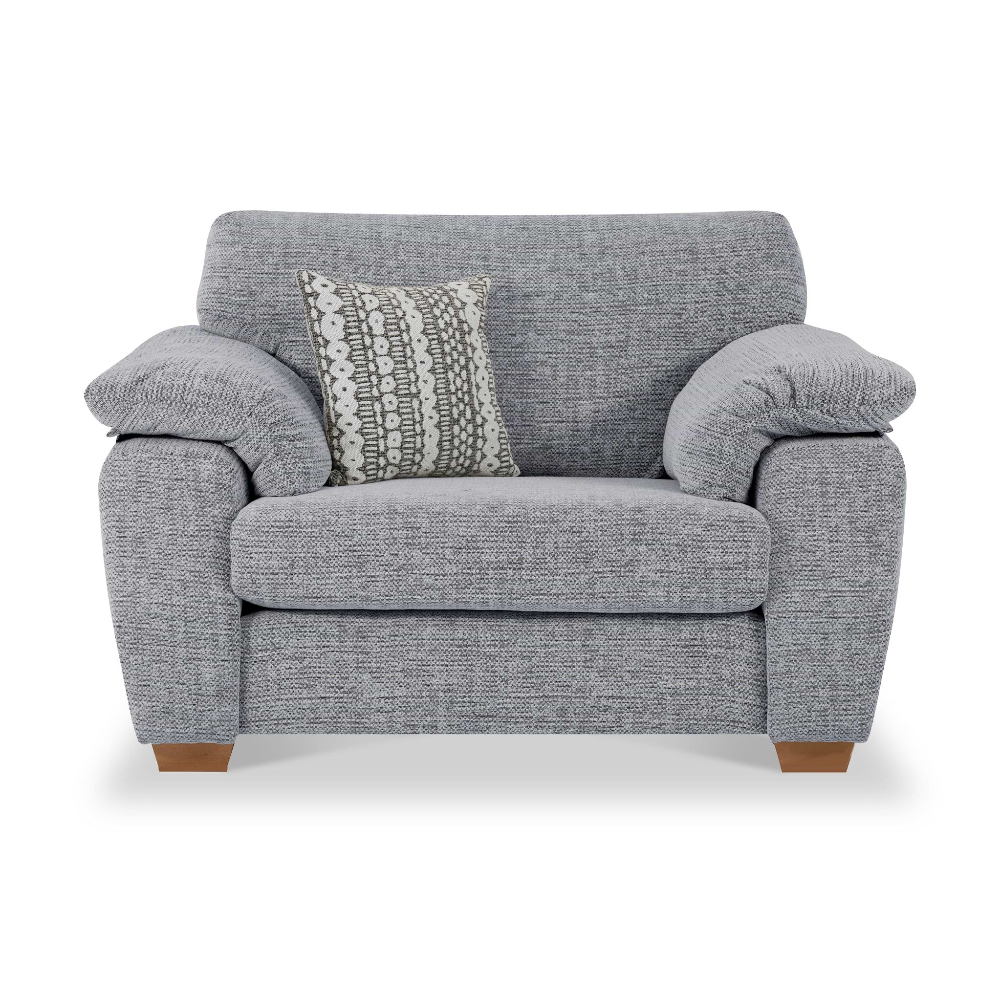 Camden Snuggle Chair Tate Silver Bohor Charcoal from Roseland Furniture