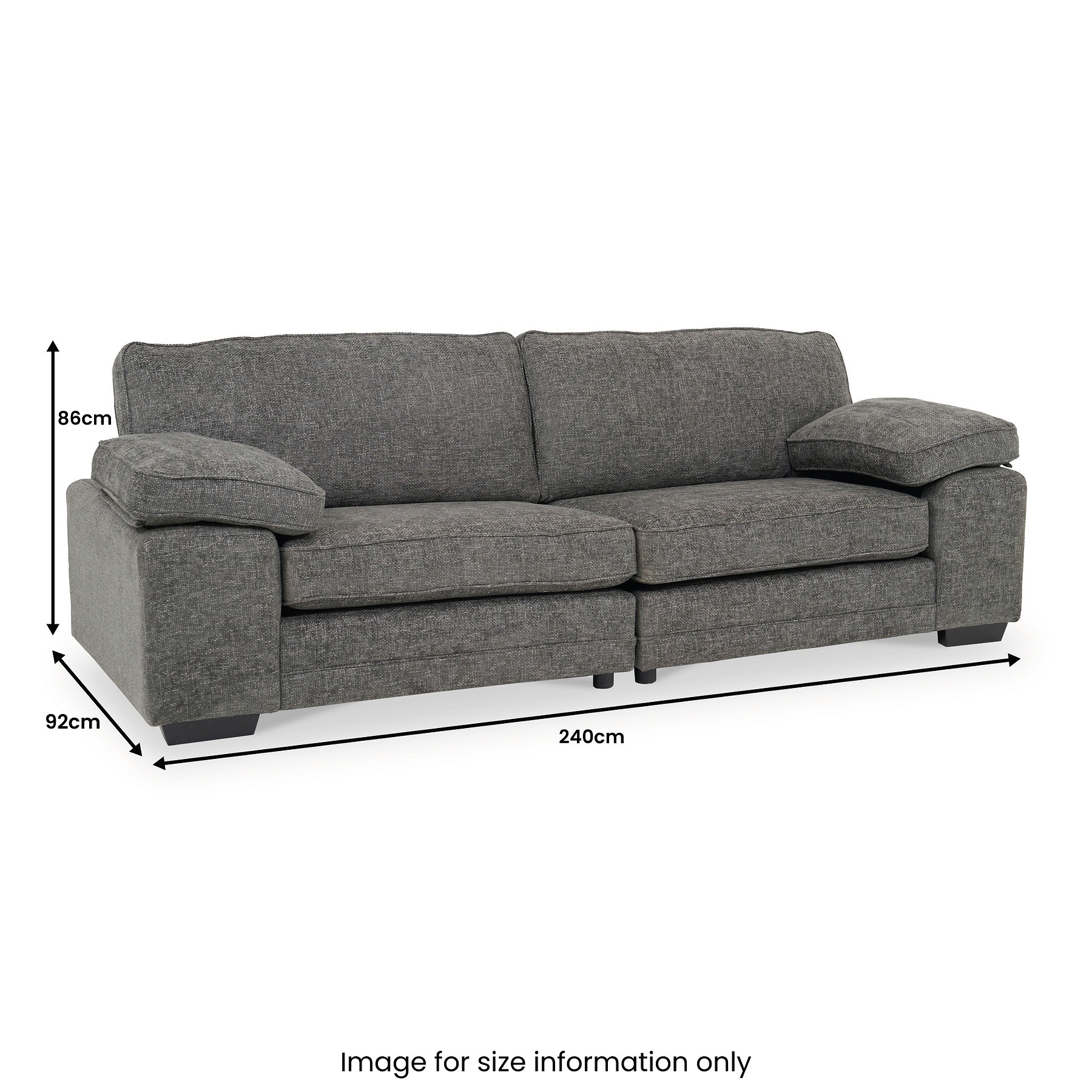Ralston 4 Seater Sofa Heinz Grey from Roseland Furniture