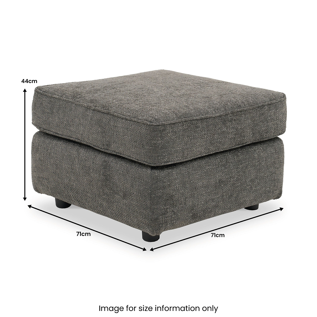 Ralston Standard Footstool Heinz Grey from Roseland Furniture