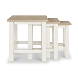 Farrow Washed Oak White Nest of Tables  from Roseland Furniture