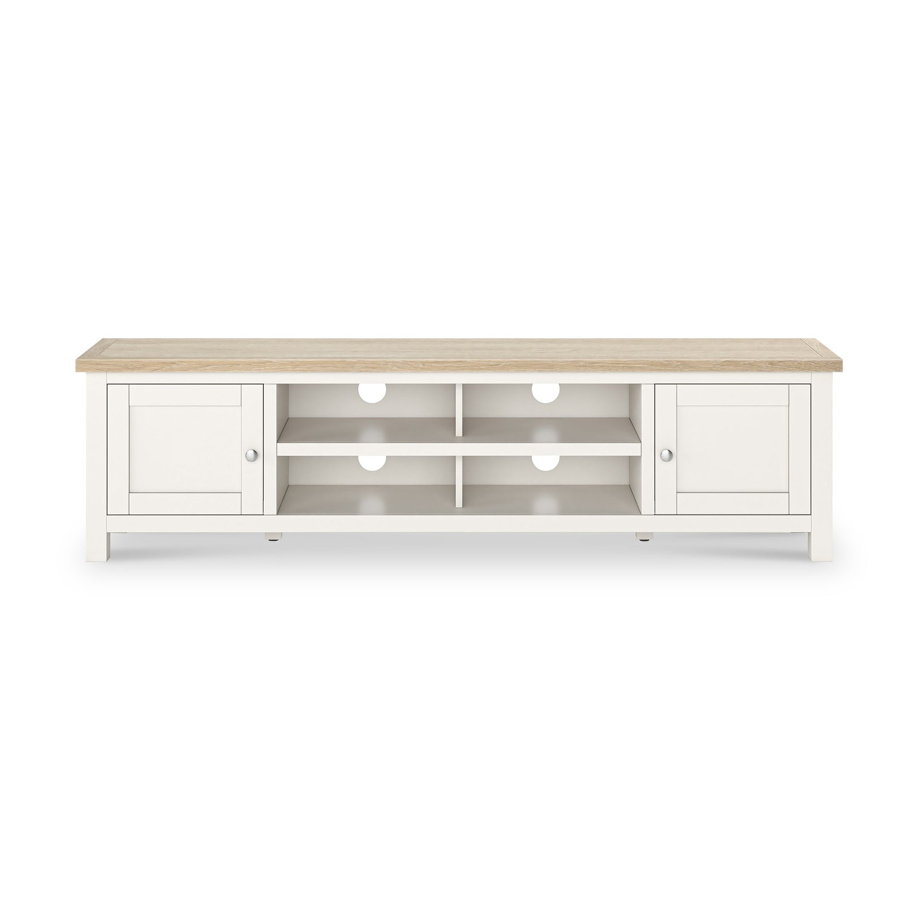 Farrow Washed Oak White 180cm Extra Large TV Unit SH from Roseland Furniture