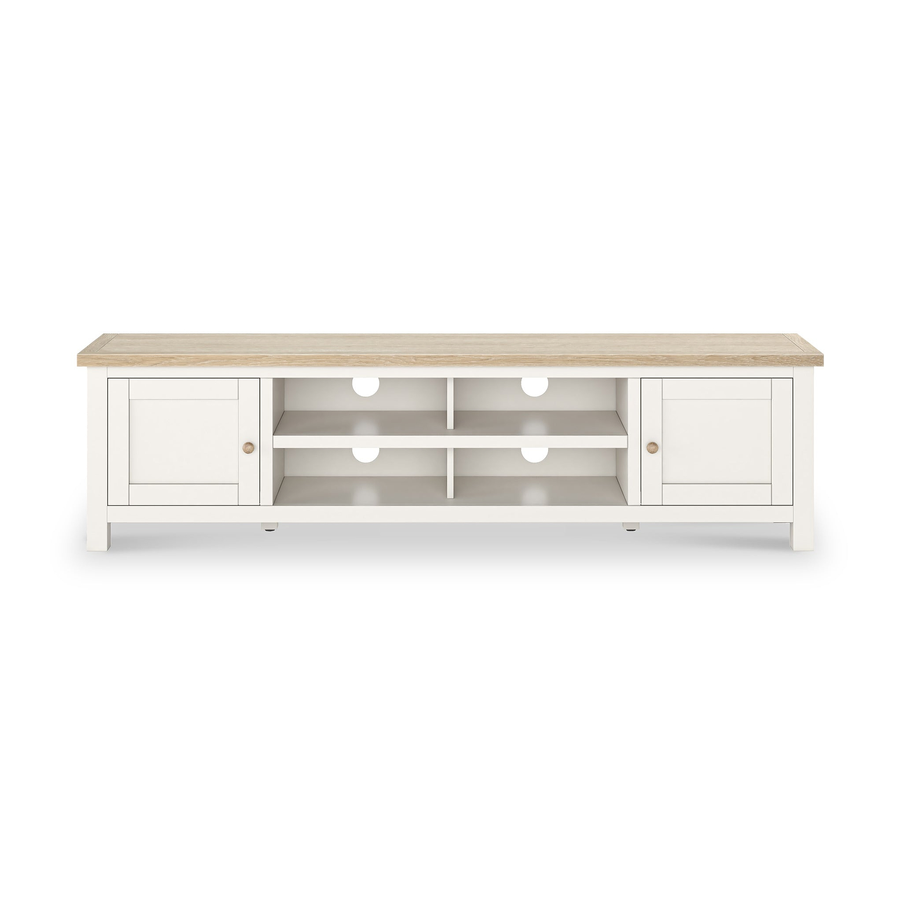 Farrow Washed Oak White 180cm Extra Large TV Unit SH from Roseland Furniture