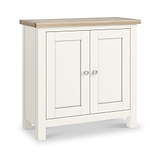Farrow Coconut White Cupboard with from Roseland Furniture - angle view
