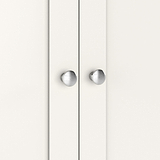 Farrow Coconut White Cupboard with from Roseland Furniture - close up of silver handles