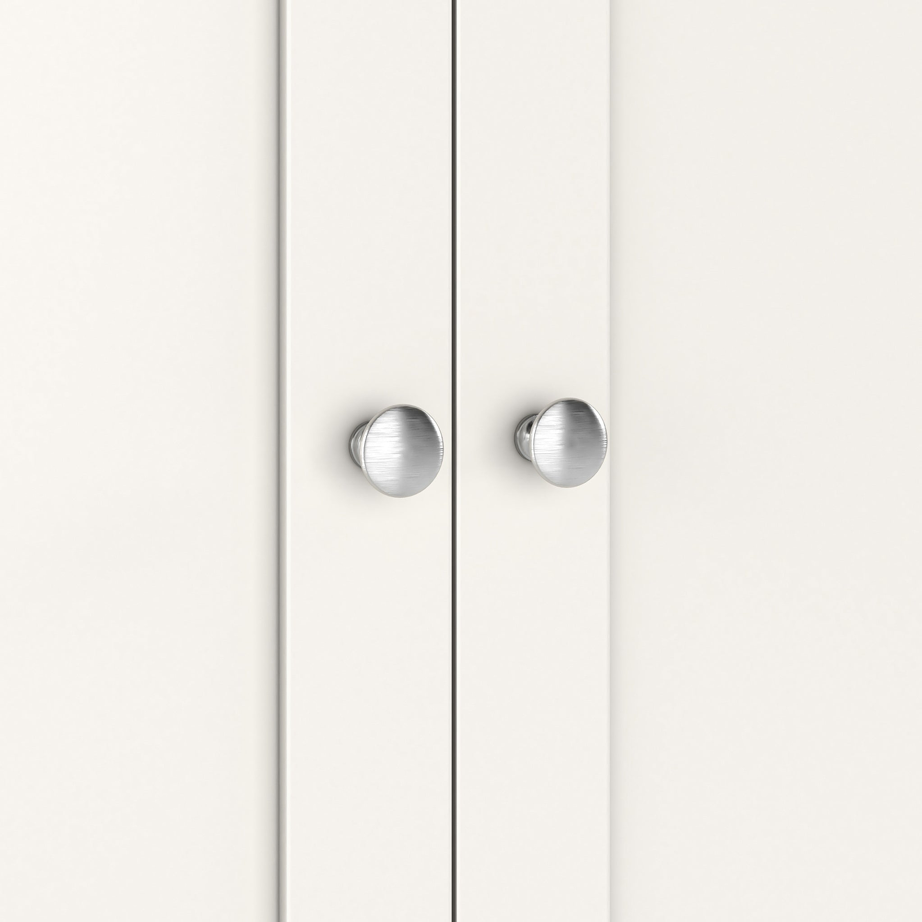 Farrow Coconut White Cupboard with from Roseland Furniture - close up of silver handles