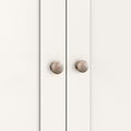 Farrow Coconut White Cupboard with from Roseland Furniture - close up of wooden handles