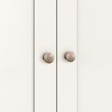 Farrow Coconut White Cupboard with from Roseland Furniture - close up of wooden handles