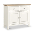 Farrow Coconut White Small Sideboard with metal handles from Roseland Furniture