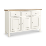 Farrow Coconut White Large Sideboard with metal handles from Roseland Furniture