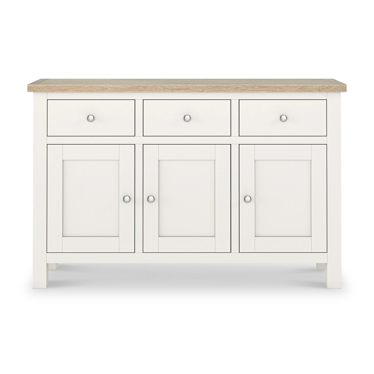 Farrow Coconut White Large Sideboard with metal handles from Roseland Furniture
