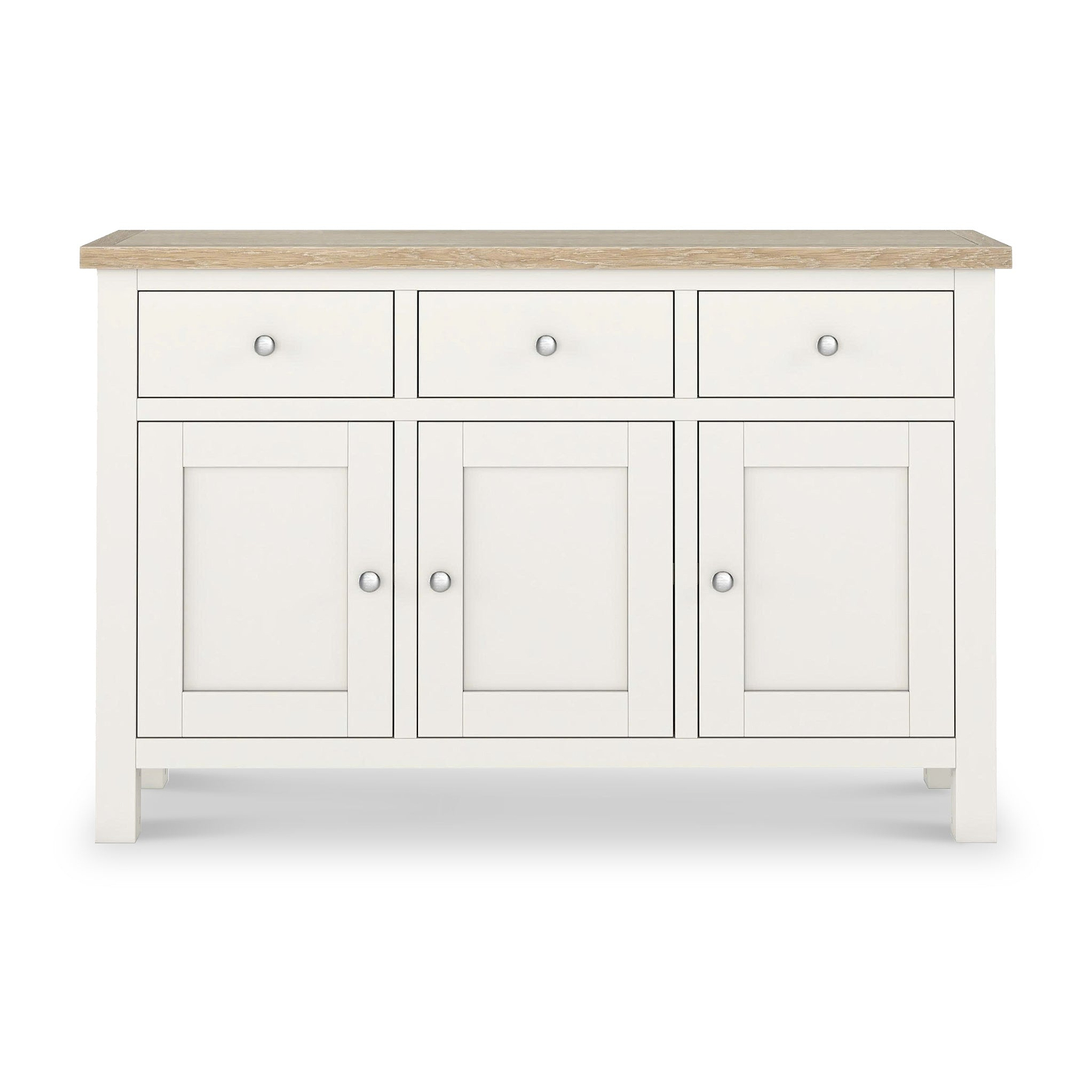 Farrow Coconut White Large Sideboard with metal handles from Roseland Furniture