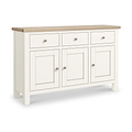 Farrow Coconut White Large Sideboard with wooden handles from Roseland Furniture