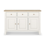 Farrow Coconut White Large Sideboard with wooden handles from Roseland Furniture