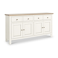 Farrow Coconut White Extra Large Sideboard with wooden handles from Roseland Furniture