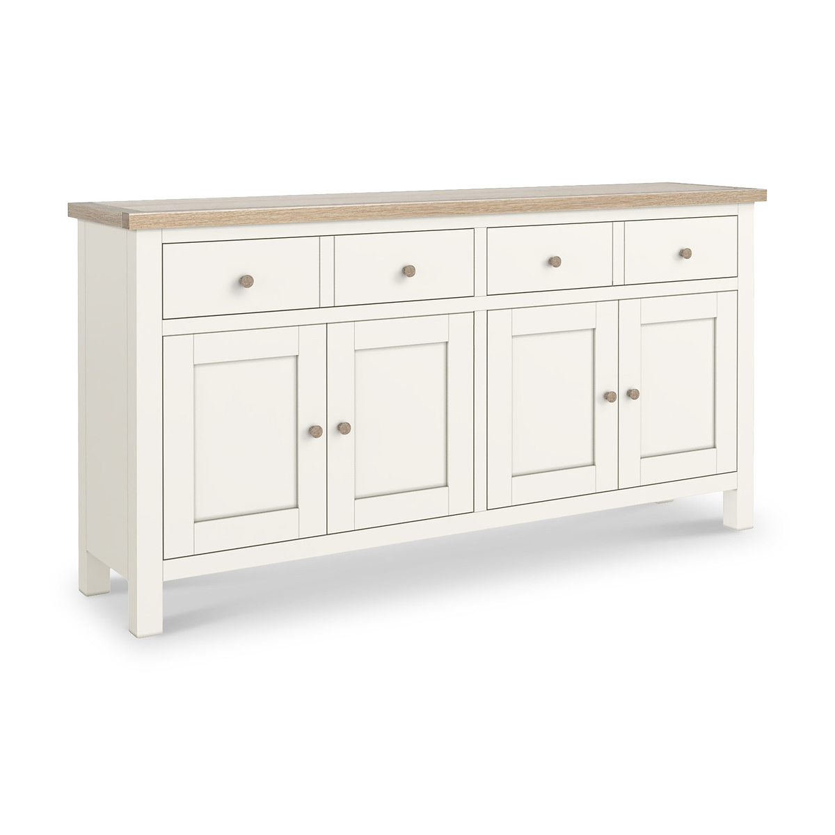 Farrow Coconut White Extra Large Sideboard with wooden handles from Roseland Furniture