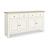 Farrow Coconut White Extra Large Sideboard with wooden handles from Roseland Furniture