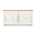 Farrow Coconut White Extra Large Sideboard with wooden handles from Roseland Furniture