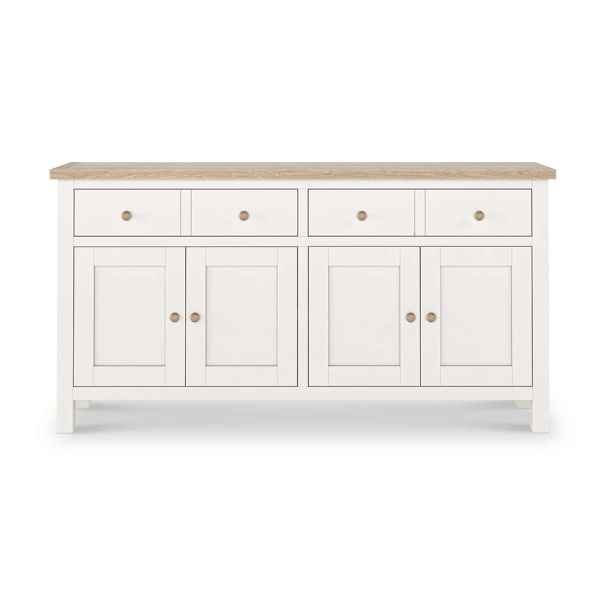 Farrow Coconut White Extra Large Sideboard with wooden handles from Roseland Furniture