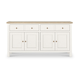 Farrow Coconut White Extra Large Sideboard with wooden handles from Roseland Furniture