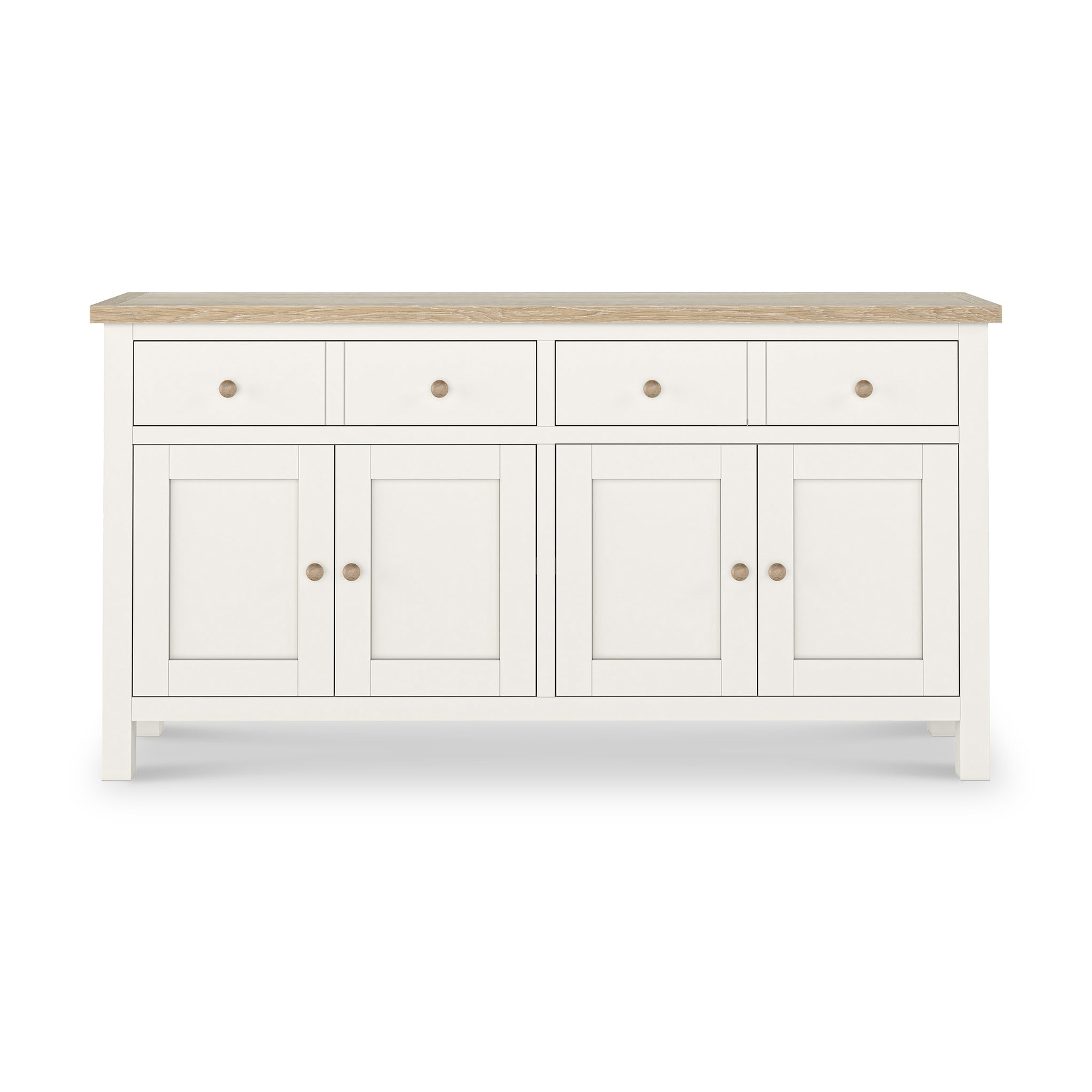 Farrow Coconut White Extra Large Sideboard with wooden handles from Roseland Furniture