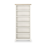 Farrow Washed Oak White Large Bookcase from Roseland Furniture