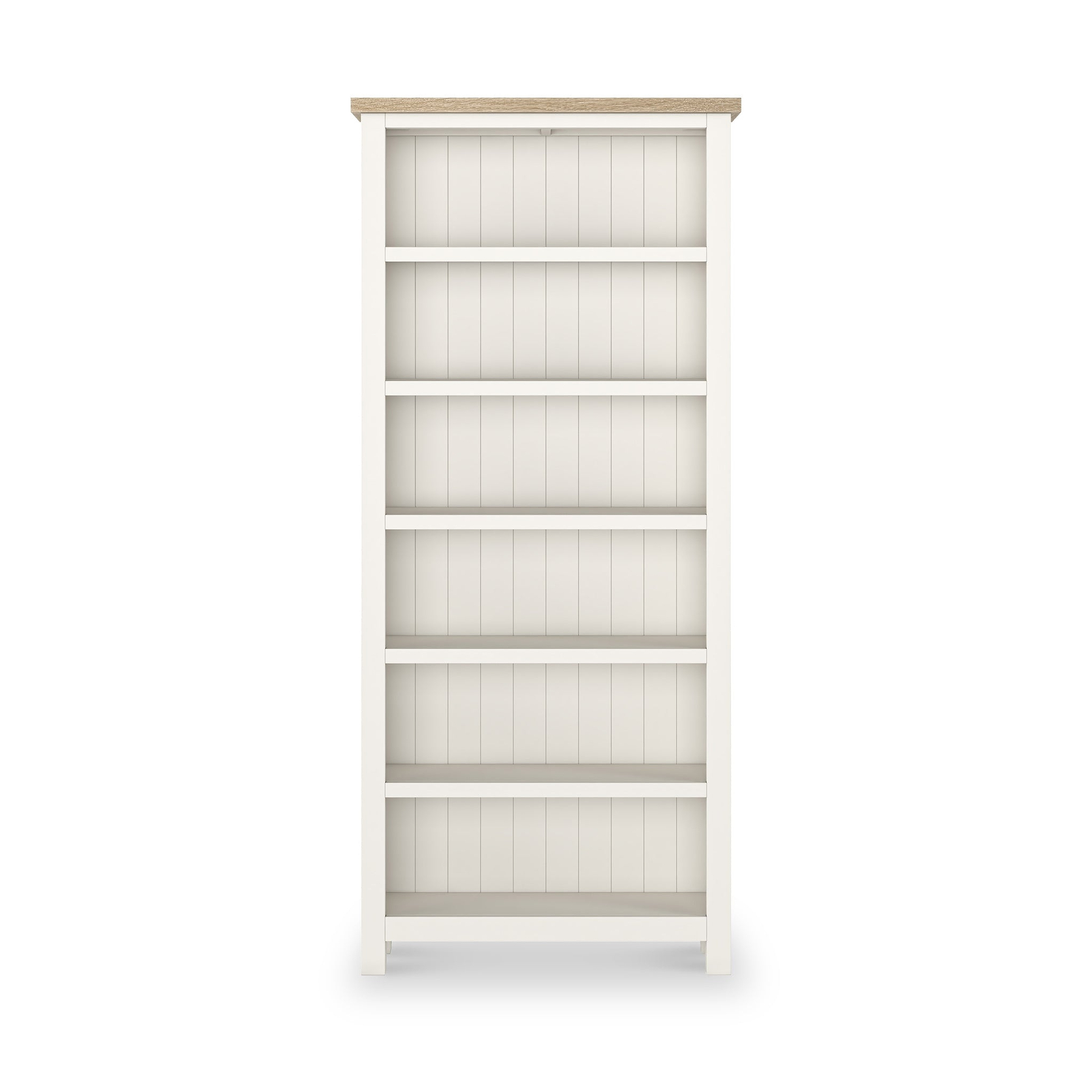 Farrow Washed Oak White Large Bookcase from Roseland Furniture