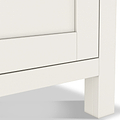 Farrow Coconut White Kitchen Larder Unit with washed oak top and wooden handles