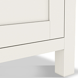Farrow Coconut White Kitchen Larder Unit with washed oak top and wooden handles