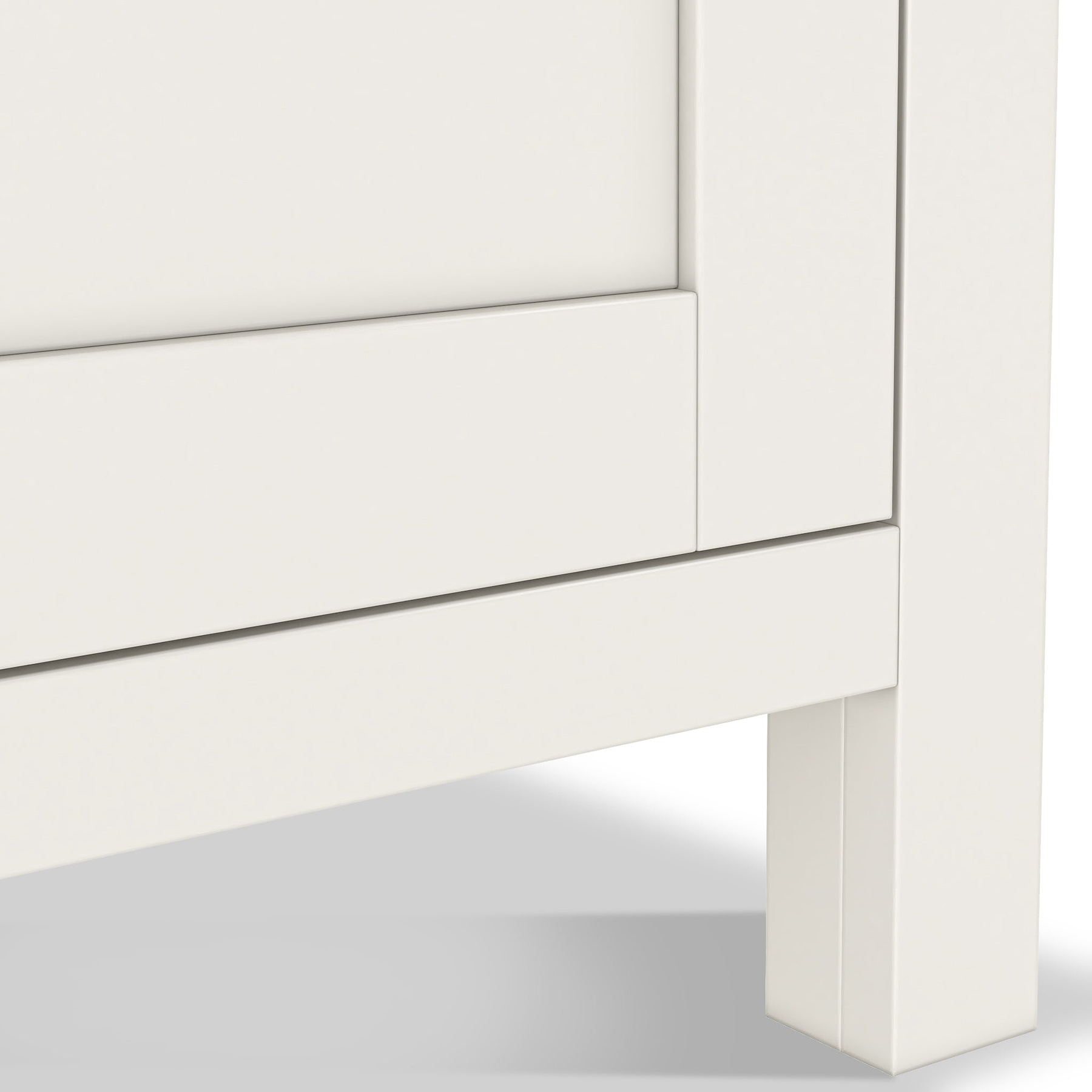 Farrow Coconut White Kitchen Larder Unit with washed oak top and wooden handles