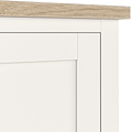 Farrow Coconut White Kitchen Larder Unit with washed oak top and wooden handles