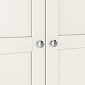 Farrow Coconut White Kitchen Larder Unit with washed oak top and metal handles