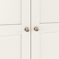 Farrow Coconut White Kitchen Larder Unit with washed oak top and wooden handles