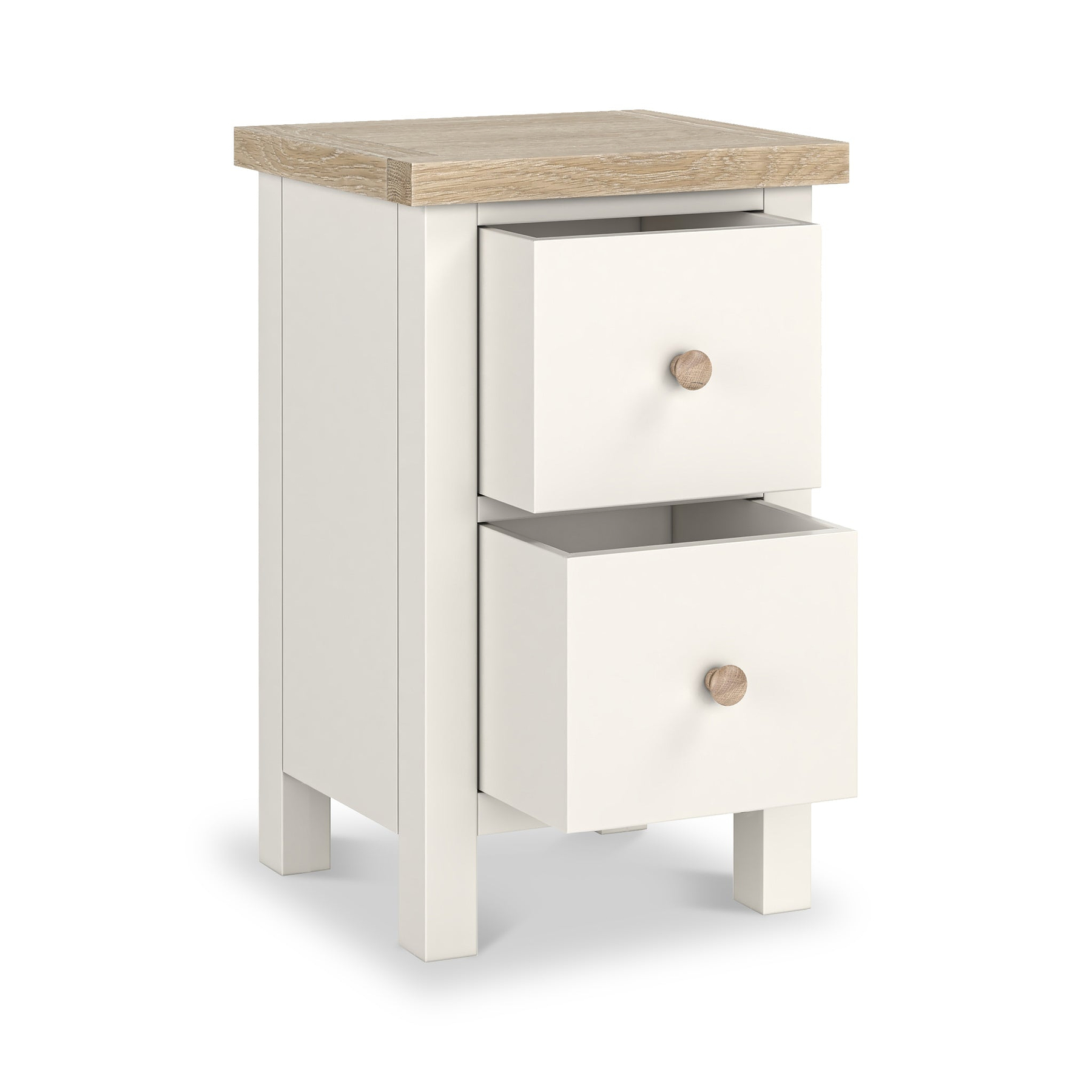 Farrow Washed Oak White Slim Bedside SH from Roseland Furniture