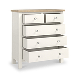 Farrow Coconut White Washed Oak 2 Over 3 Chest Of Drawers from Roseland Furniture