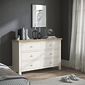 Farrow Coconut White 6 Drawer Chest of Drawers with metal handles from Roseland Furniture