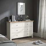Farrow Coconut White 6 Drawer Chest of Drawers with metal handles from Roseland Furniture
