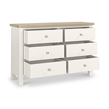 Farrow Washed Oak White 6 Drawer Chest SH from Roseland Furniture