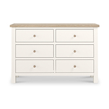 Farrow Washed Oak White 6 Drawer Chest SH from Roseland Furniture