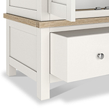 Farrow Coconut White Double Wardrobe with Drawers and metal handles from Roseland Furniture