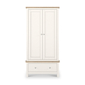 Farrow Coconut White Double Wardrobe with Drawers and metal handles from Roseland Furniture