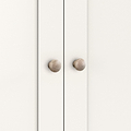 Farrow Coconut White Double Wardrobe with Drawers and wooden handles from Roseland Furniture