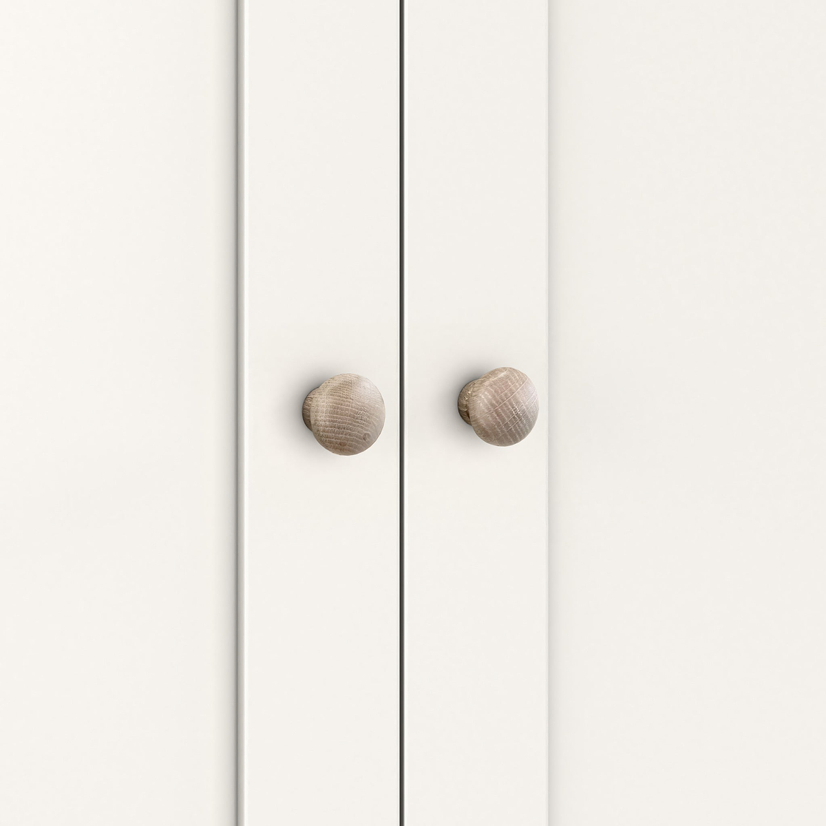 Farrow Coconut White Double Wardrobe with Drawers and wooden handles from Roseland Furniture