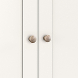 Farrow Coconut White Double Wardrobe with Drawers and wooden handles from Roseland Furniture