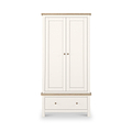 Farrow Coconut White Double Wardrobe with Drawers and wooden handles from Roseland Furniture