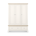 Farrow Triple Wardrobe with Drawers and metal handles from Roseland Furniture