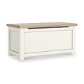 Farrow Coconut White Blanket Box with washed oak top from Roseland Furniture