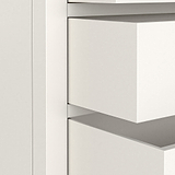 Farrow XL Coconut White Bedside Table  from Roseland Furniture - close up of drawers