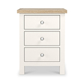 Farrow XL Coconut White Bedside Table  from Roseland Furniture - Front view with silver handles