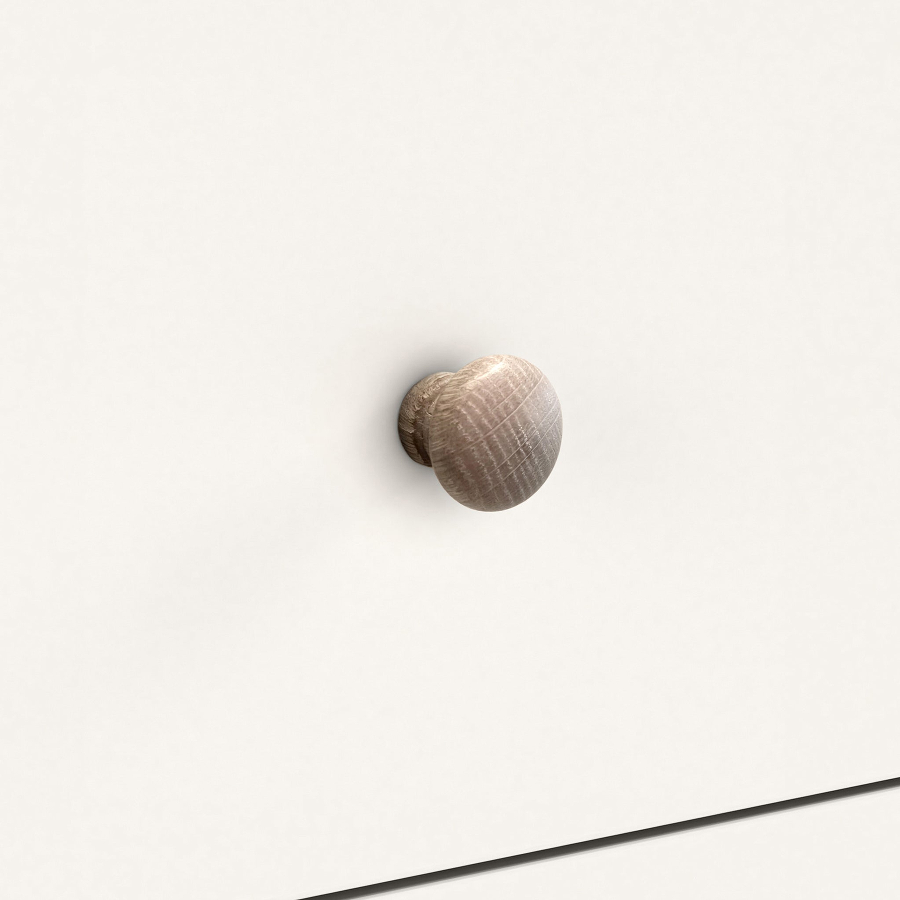 Farrow Coconut White Washed Oak 2 Over 3 Chest Of Drawers from Roseland Furniture - close up of wooden handles