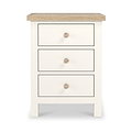 Farrow XL Coconut White Bedside Table  from Roseland Furniture - Front view with wooden handles
